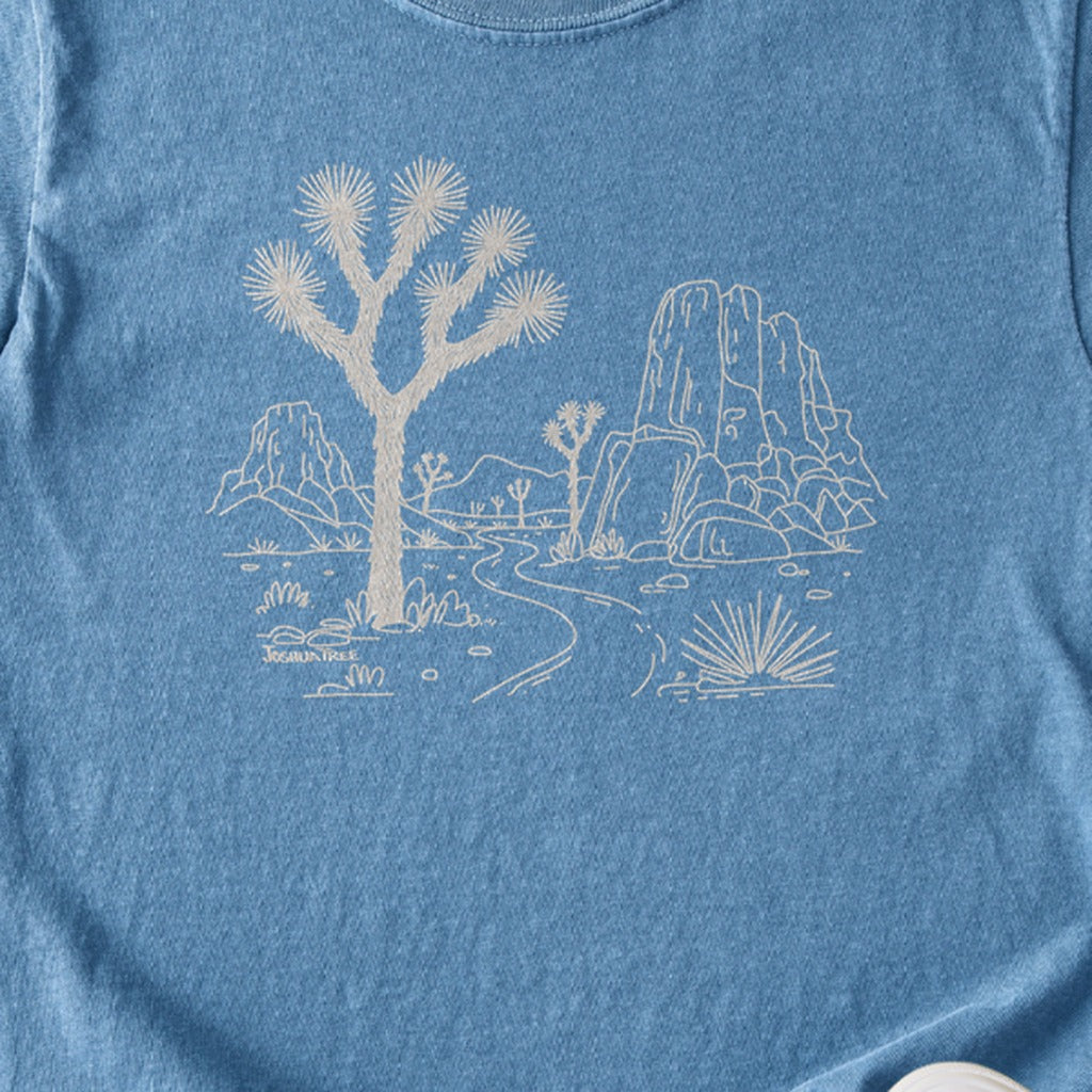 Joshua Tree Line Drawing Kids Cotton T-Shirt