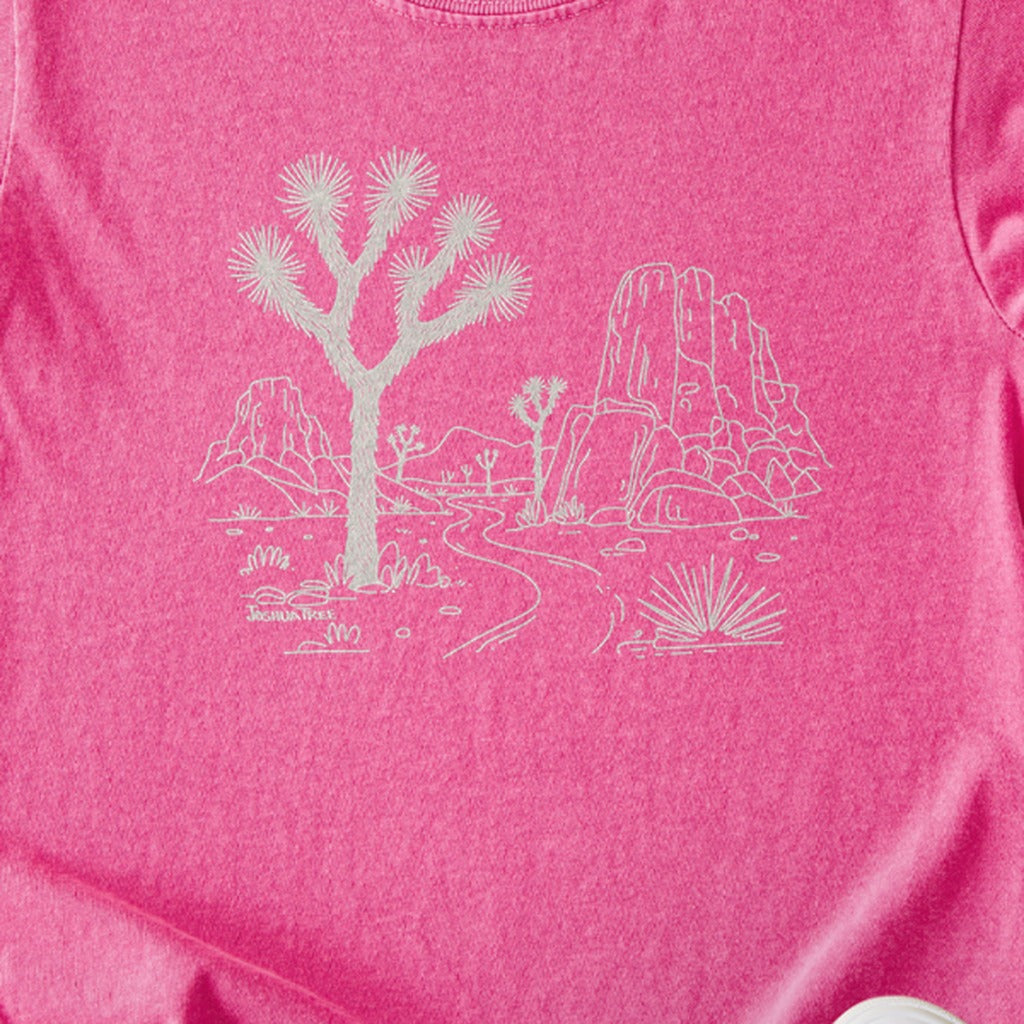 Joshua Tree Line Drawing Kids Cotton T-Shirt