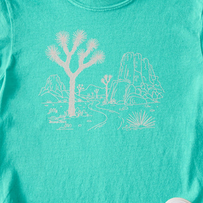 Joshua Tree Line Drawing Kids Cotton T-Shirt