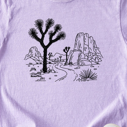 Joshua Tree Line Drawing Kids Cotton T-Shirt