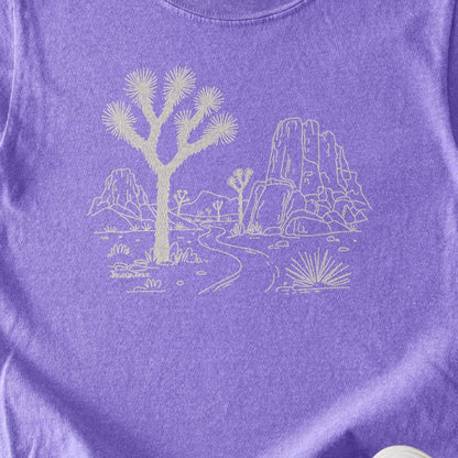 Joshua Tree Line Drawing Kids Cotton T-Shirt