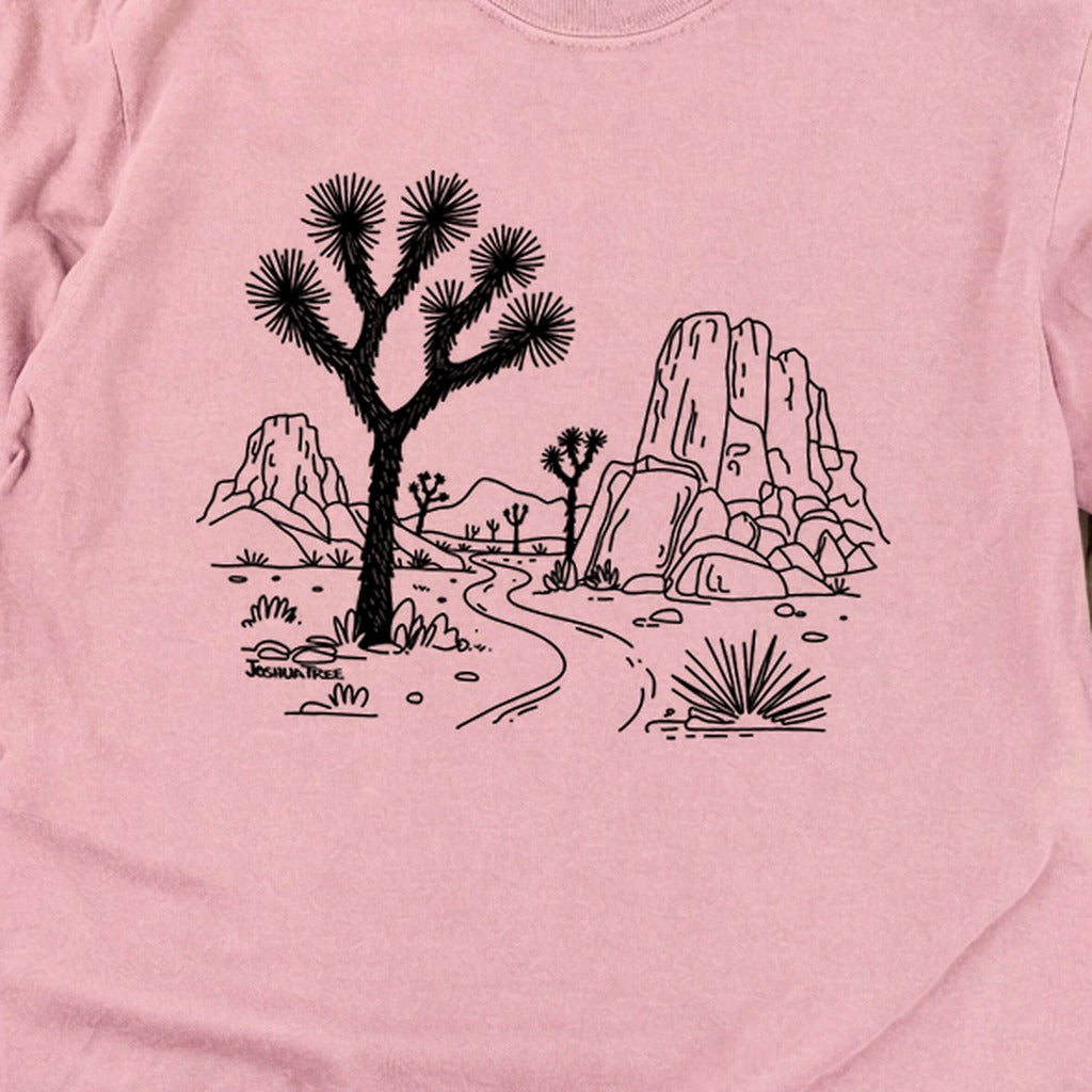 Joshua Tree Line Drawing Cotton Long Sleeve