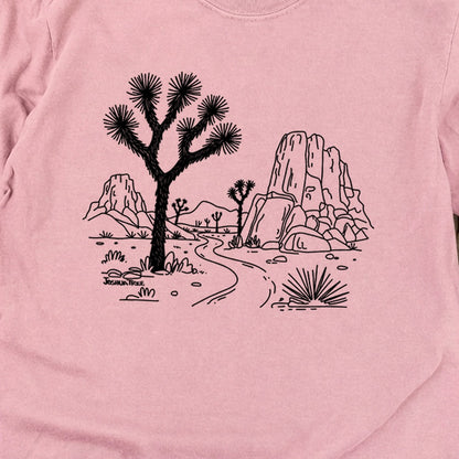 Joshua Tree Line Drawing Cotton Long Sleeve