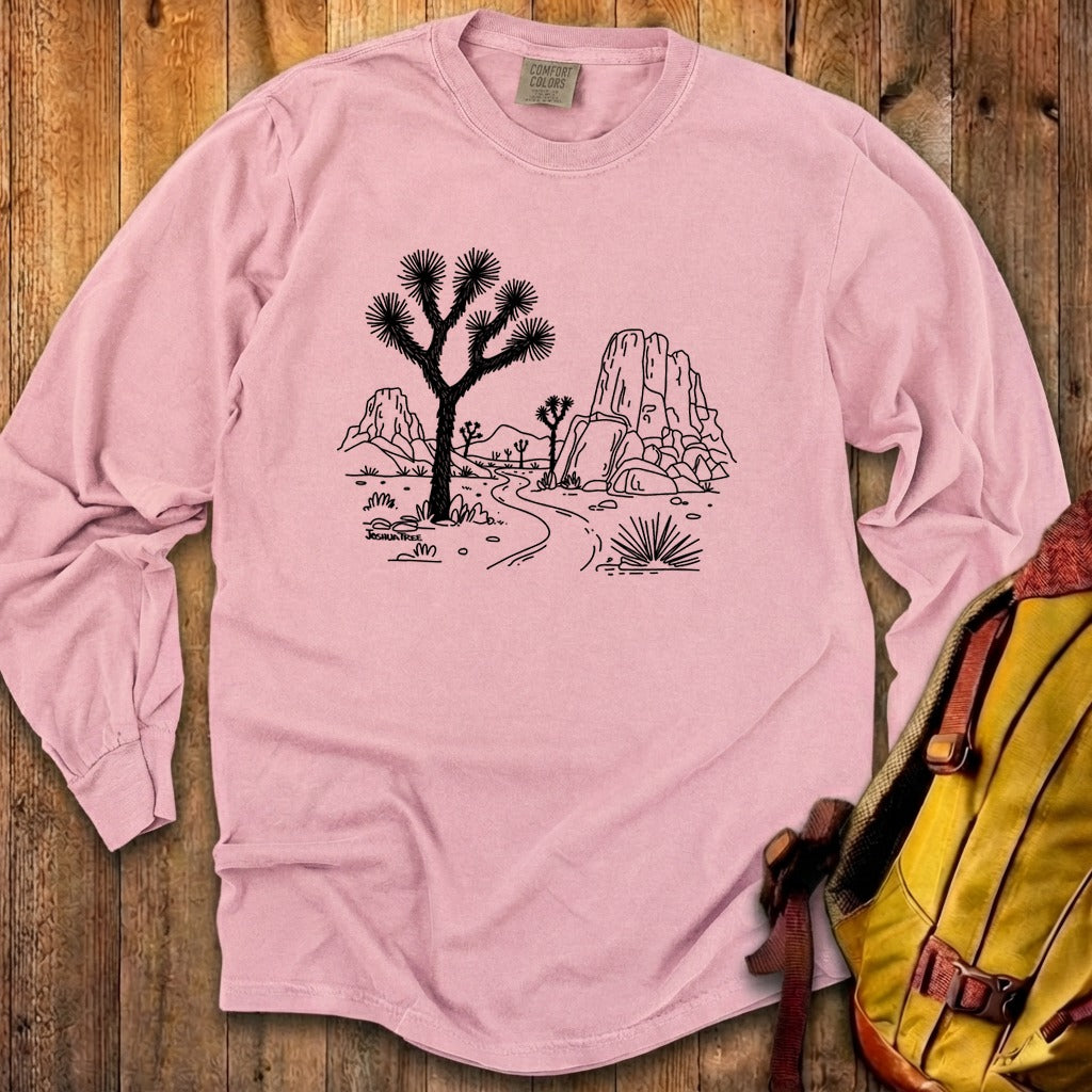 Joshua Tree Line Drawing Cotton Long Sleeve