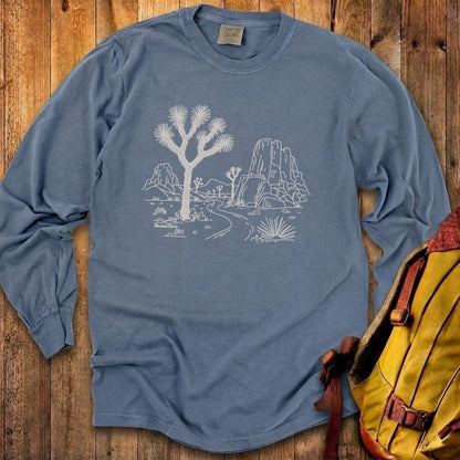Joshua Tree Line Drawing Cotton Long Sleeve