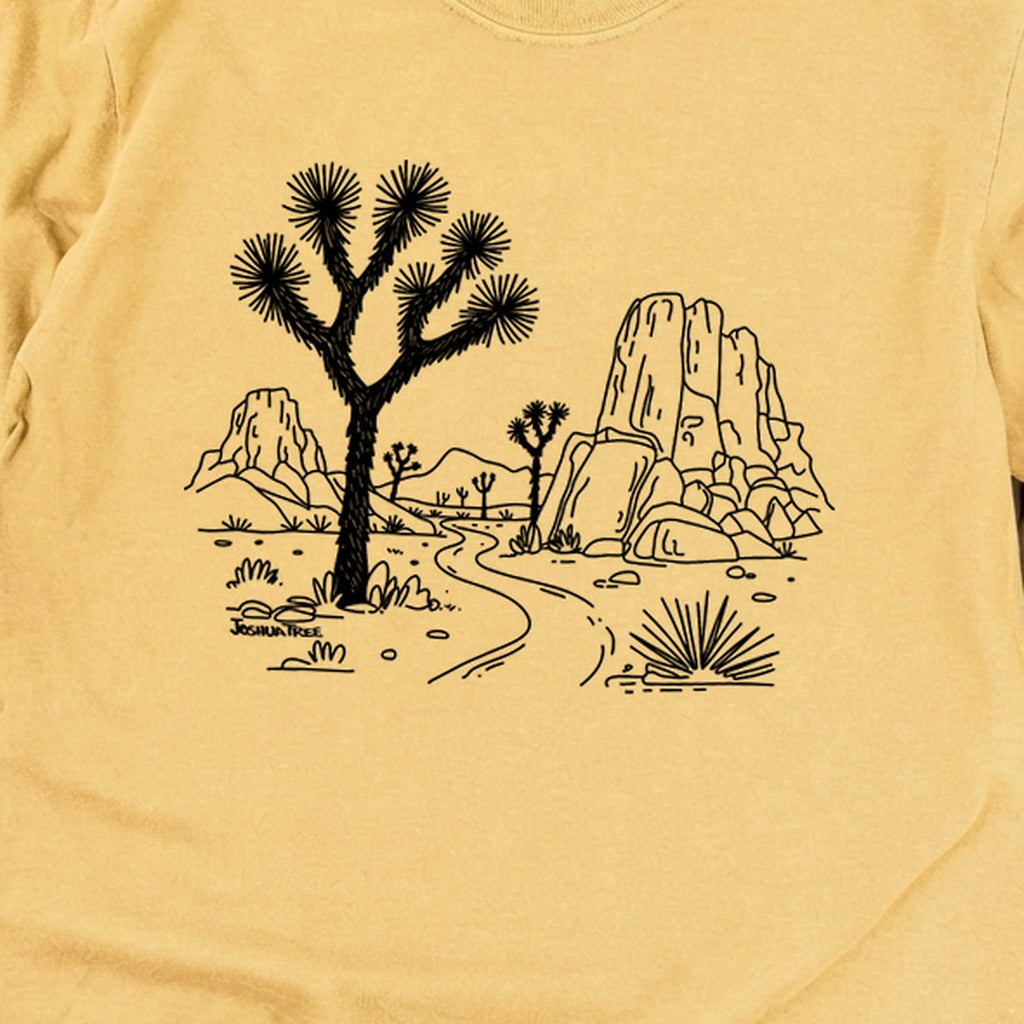 Joshua Tree Line Drawing Cotton Long Sleeve