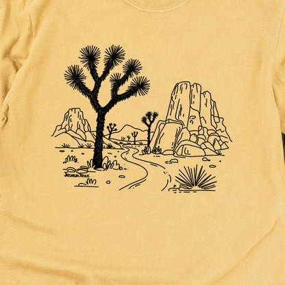 Joshua Tree Line Drawing Cotton Long Sleeve