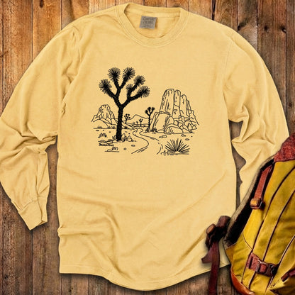 Joshua Tree Line Drawing Cotton Long Sleeve