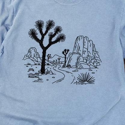 Joshua Tree Line Drawing Cotton Long Sleeve