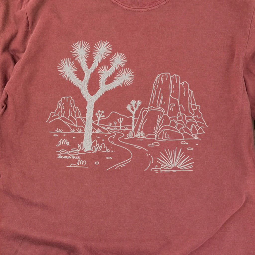 Joshua Tree Line Drawing Cotton Long Sleeve