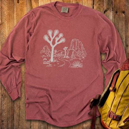 Joshua Tree Line Drawing Cotton Long Sleeve