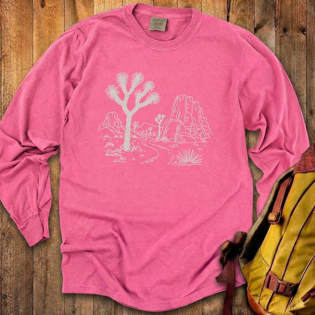 Joshua Tree Line Drawing Cotton Long Sleeve