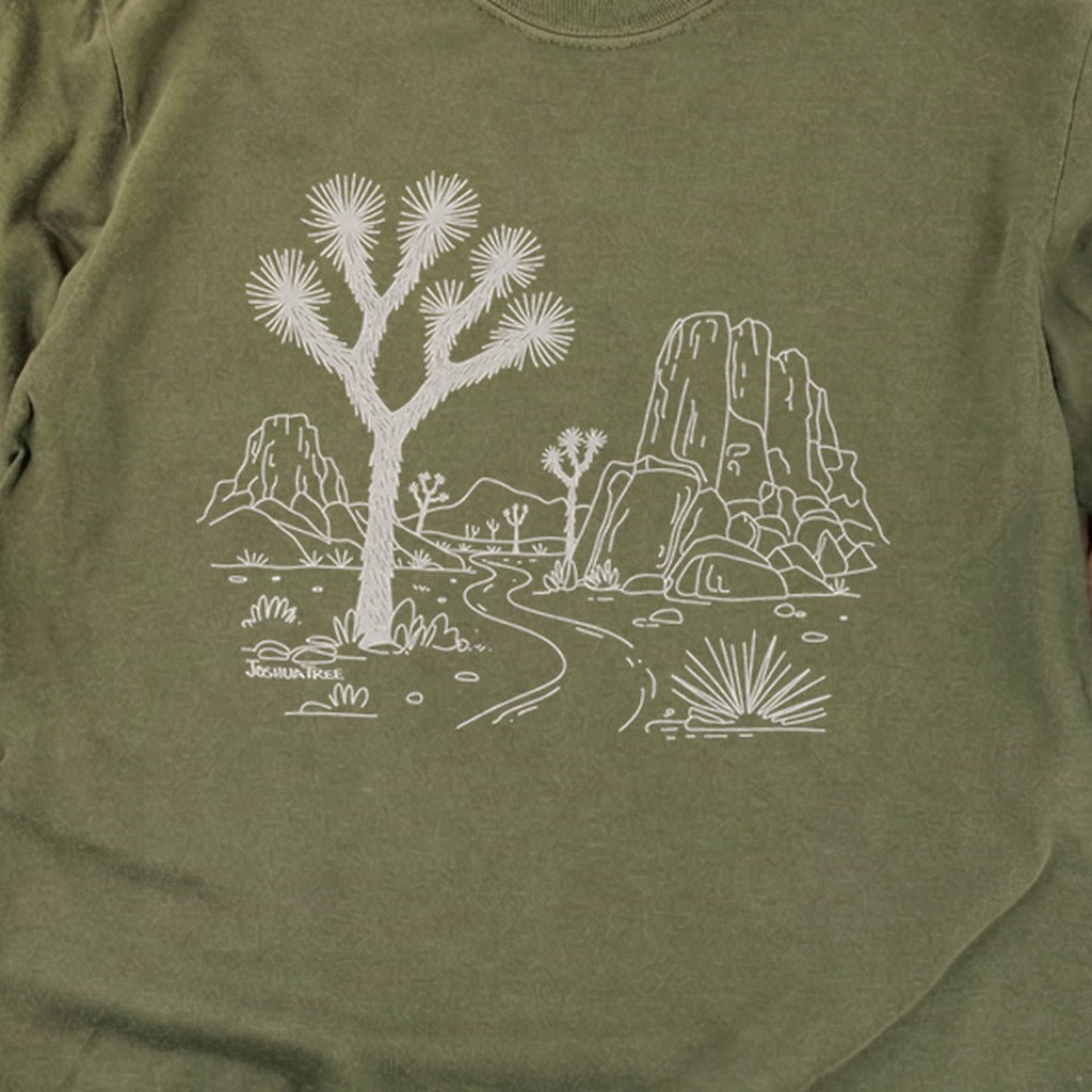 Joshua Tree Line Drawing Cotton Long Sleeve