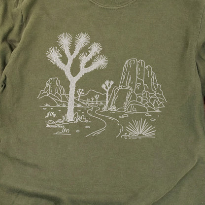 Joshua Tree Line Drawing Cotton Long Sleeve