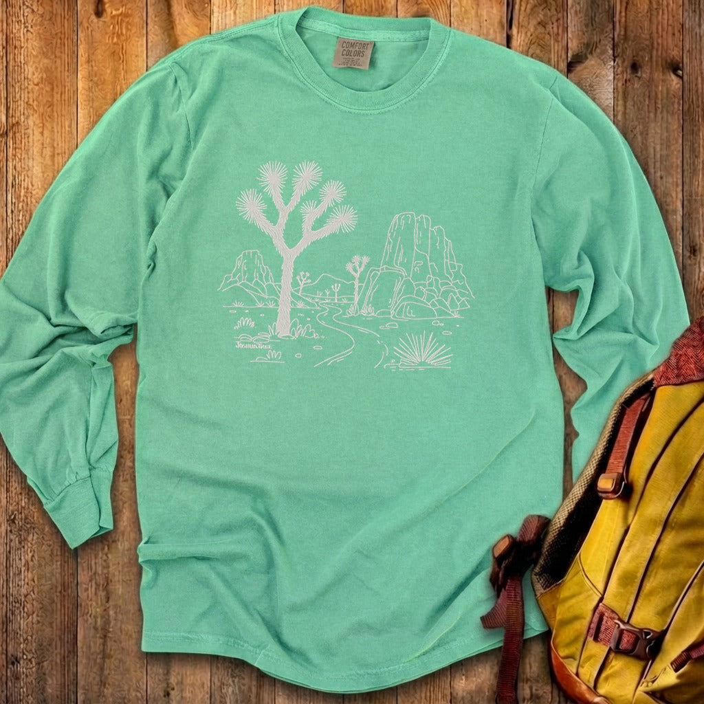 Joshua Tree Line Drawing Cotton Long Sleeve