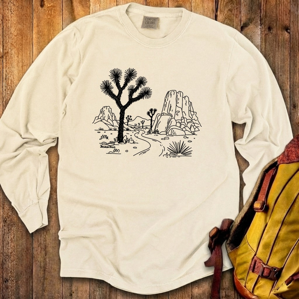 Joshua Tree Line Drawing Cotton Long Sleeve