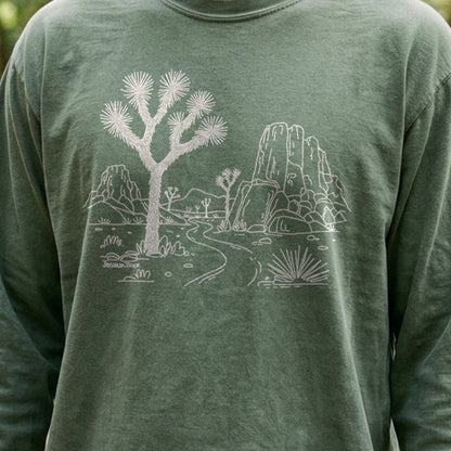 Joshua Tree Line Drawing Cotton Long Sleeve