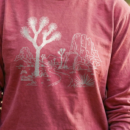 Joshua Tree Line Drawing Cotton Long Sleeve