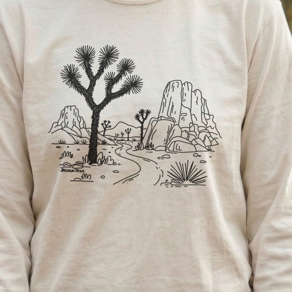 Joshua Tree Line Drawing Cotton Long Sleeve