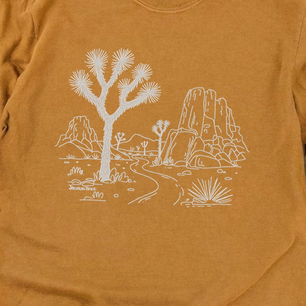 Joshua Tree Line Drawing Cotton Long Sleeve