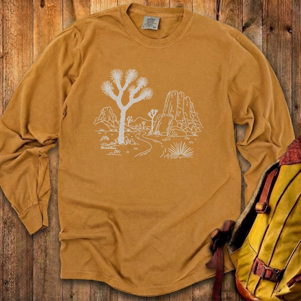 Joshua Tree Line Drawing Cotton Long Sleeve
