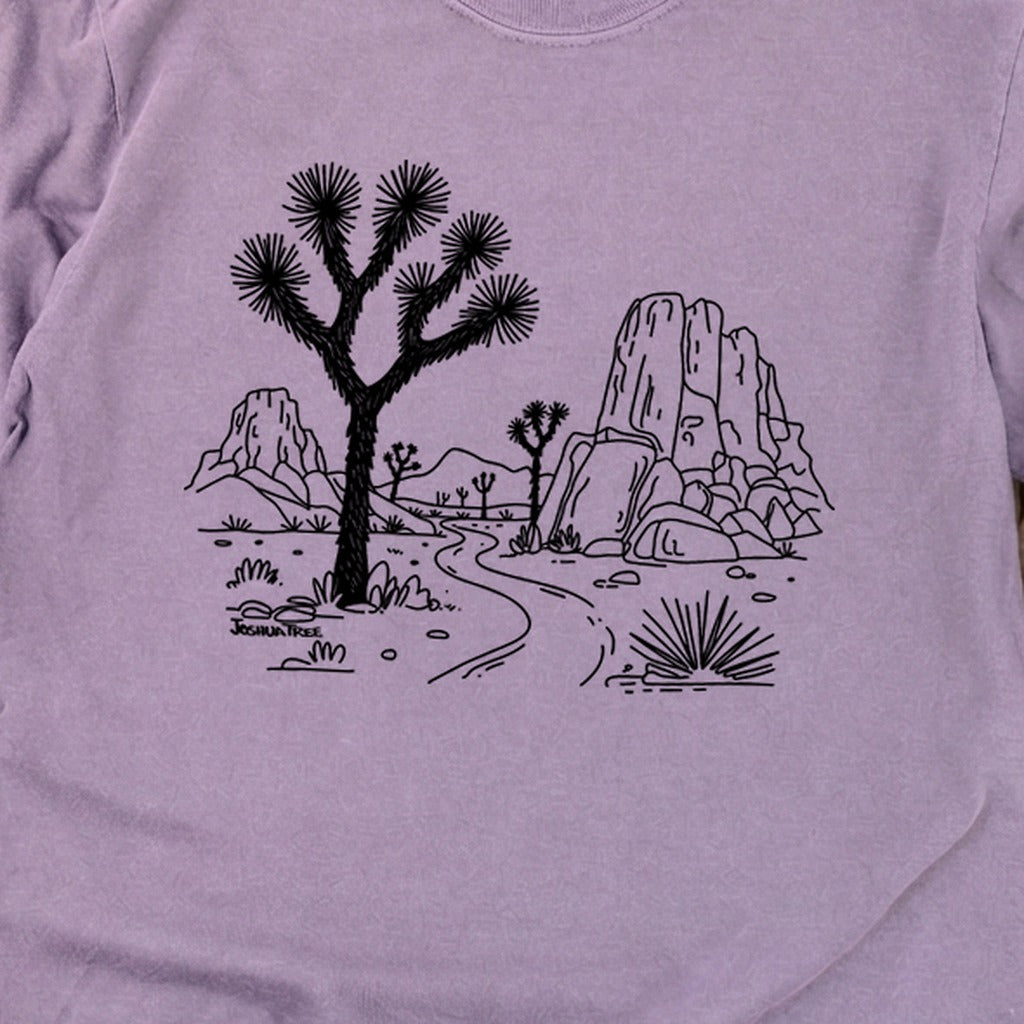 Joshua Tree Line Drawing Cotton Long Sleeve