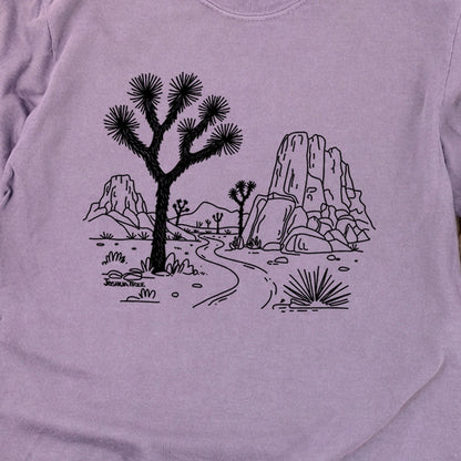 Joshua Tree Line Drawing Cotton Long Sleeve