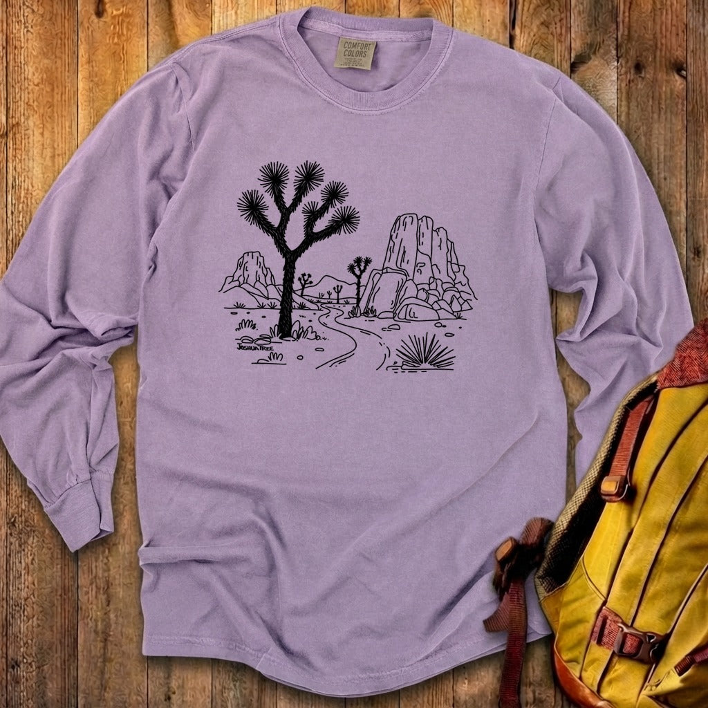 Joshua Tree Line Drawing Cotton Long Sleeve