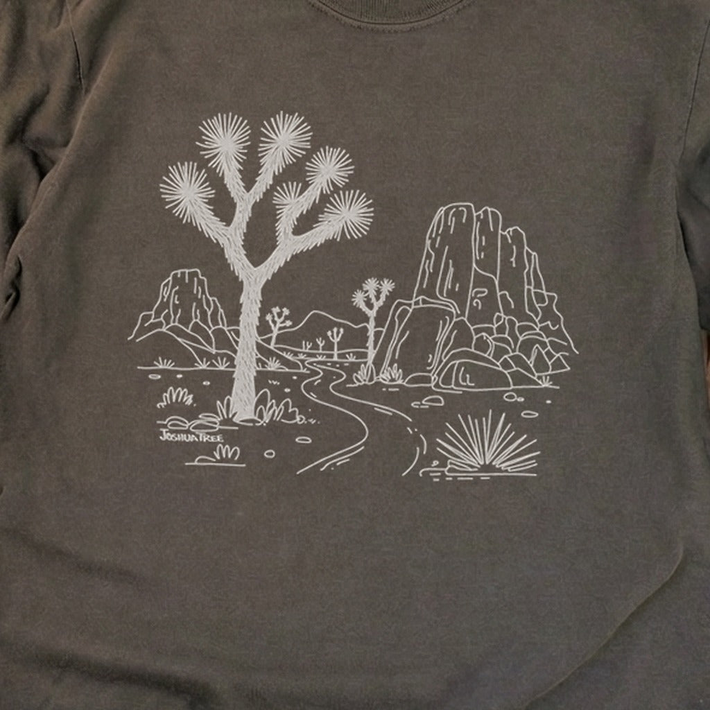Joshua Tree Line Drawing Cotton Long Sleeve