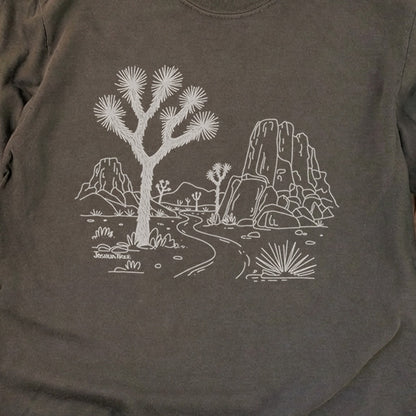 Joshua Tree Line Drawing Cotton Long Sleeve