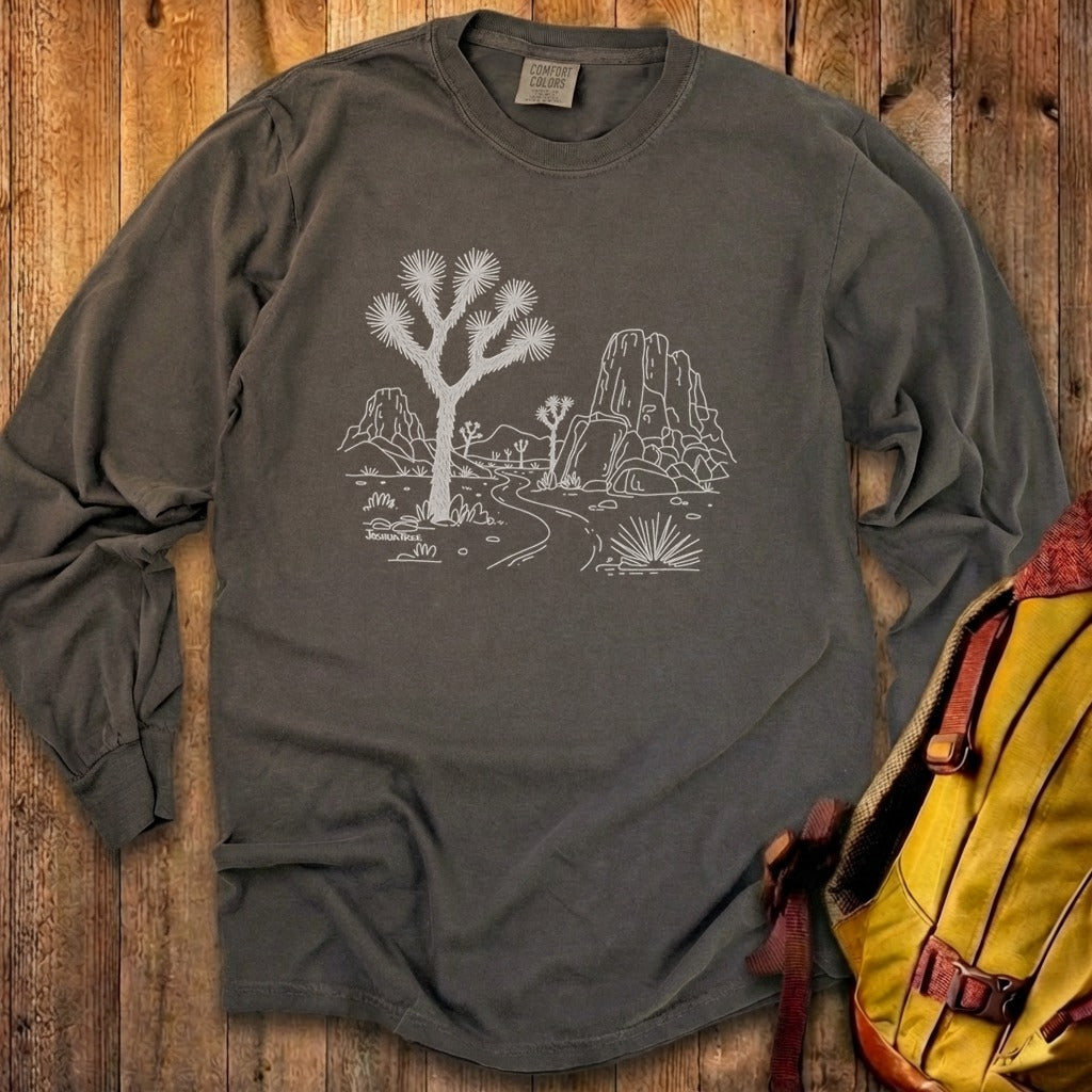 Joshua Tree Line Drawing Cotton Long Sleeve