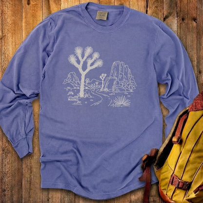 Joshua Tree Line Drawing Cotton Long Sleeve