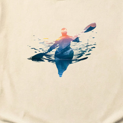 Kayak Mountain Silhouette Cotton T-Shirt