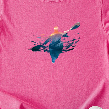 Kayak Mountain Silhouette Kids Cotton T-Shirt
