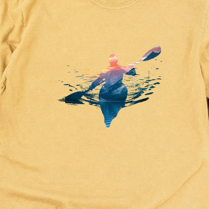 Kayak Mountain Silhouette Cotton Long Sleeve