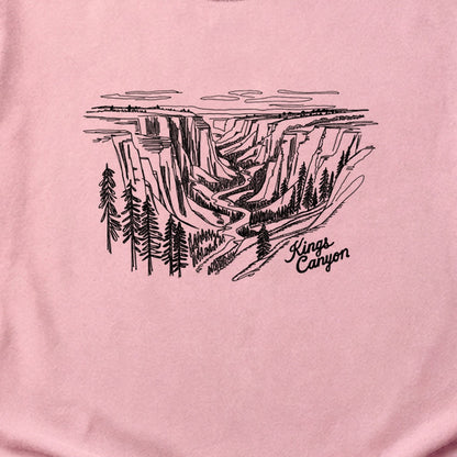 Kings Canyon Line Drawing Cotton T-Shirt