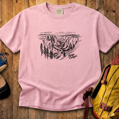 Kings Canyon Line Drawing Cotton T-Shirt