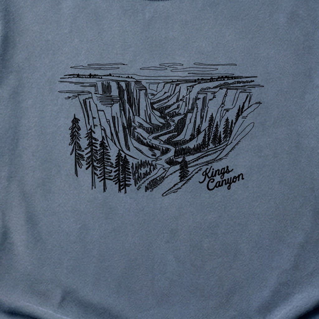 Kings Canyon Line Drawing Cotton T-Shirt