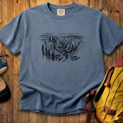 Kings Canyon Line Drawing Cotton T-Shirt