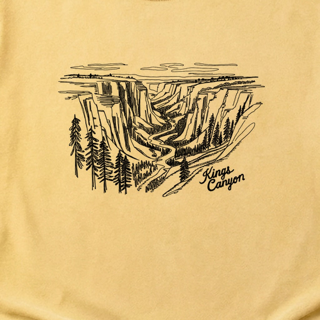 Kings Canyon Line Drawing Cotton T-Shirt