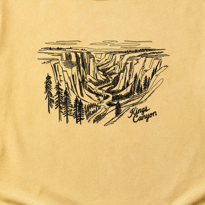 Kings Canyon Line Drawing Cotton T-Shirt