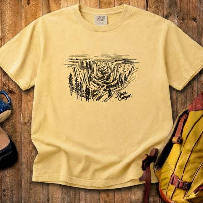 Kings Canyon Line Drawing Cotton T-Shirt