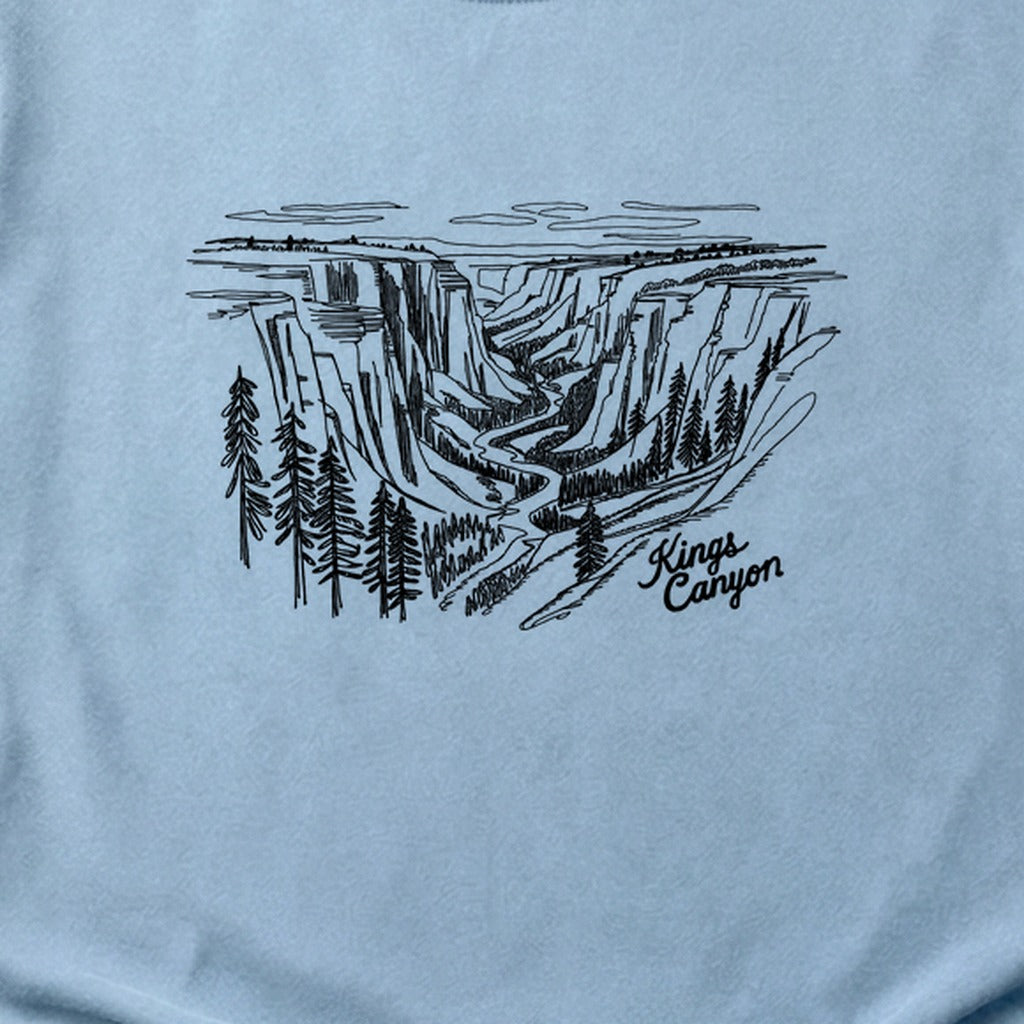 Kings Canyon Line Drawing Cotton T-Shirt