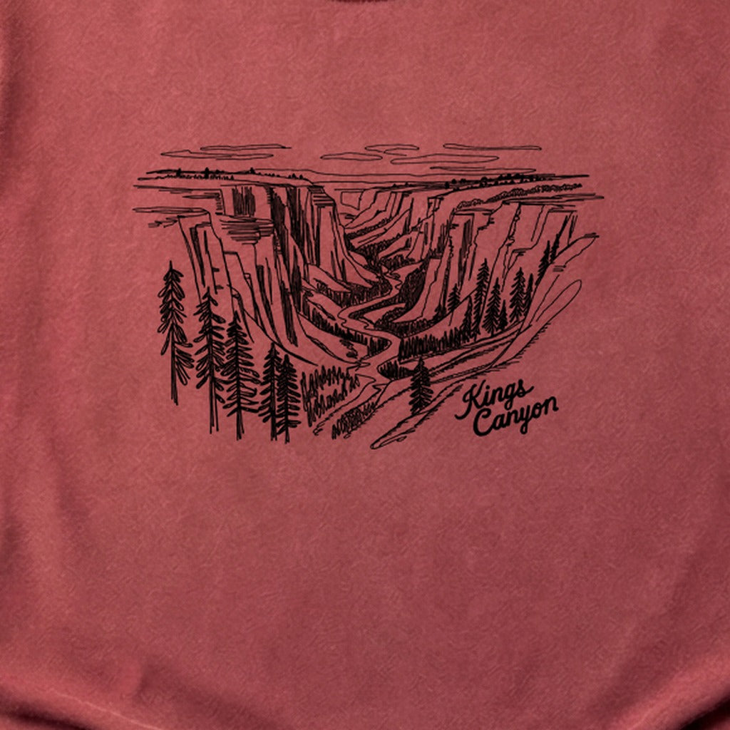 Kings Canyon Line Drawing Cotton T-Shirt