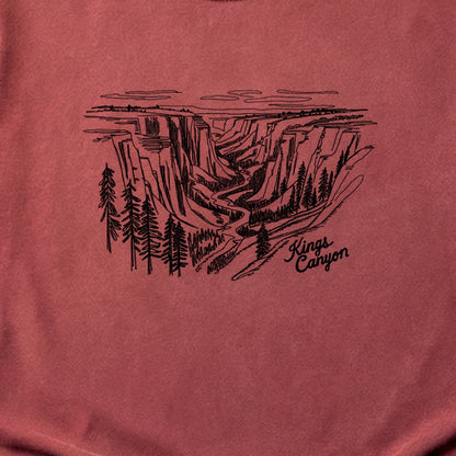 Kings Canyon Line Drawing Cotton T-Shirt