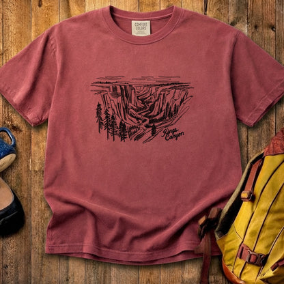 Kings Canyon Line Drawing Cotton T-Shirt