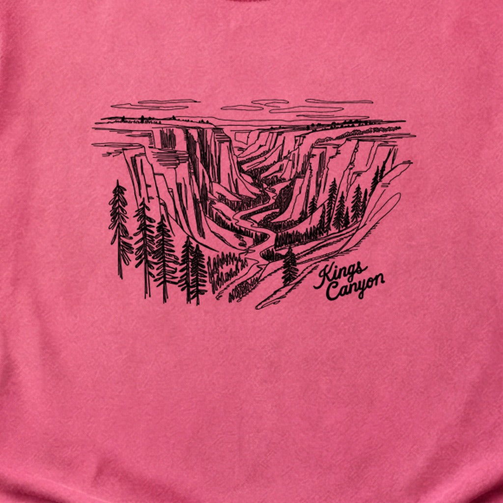 Kings Canyon Line Drawing Cotton T-Shirt