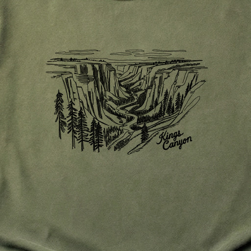 Kings Canyon Line Drawing Cotton T-Shirt