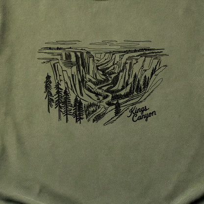 Kings Canyon Line Drawing Cotton T-Shirt