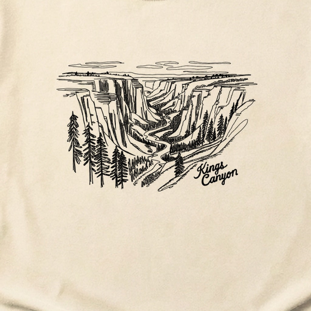 Kings Canyon Line Drawing Cotton T-Shirt